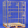 Pallet cage roll containers