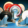 Roll container castors