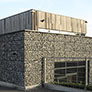 Welded gabions as industrial and residential facade cladding